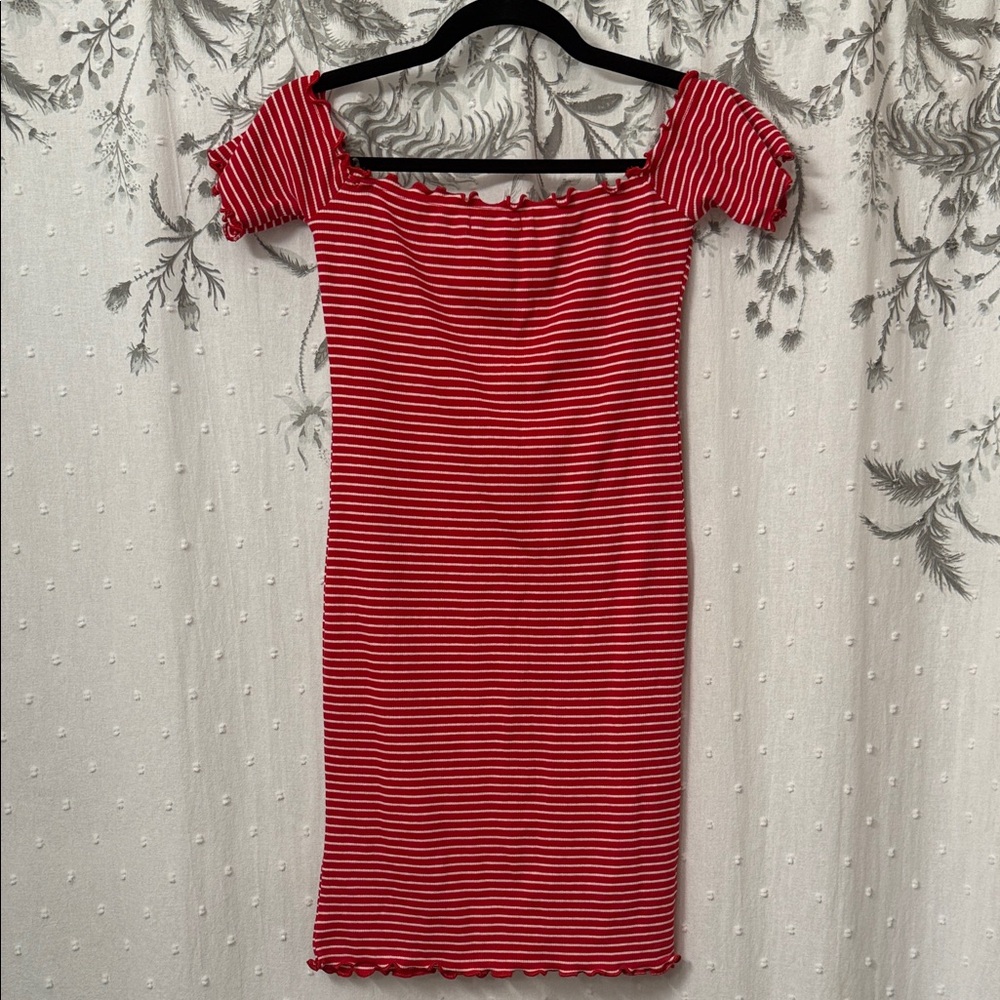 Heart Hips Red and White Striped Mini Dress - Picture 6 of 6